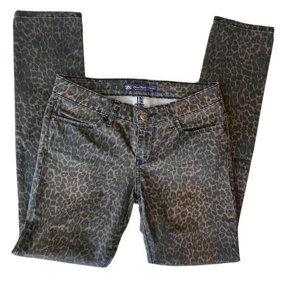 EUC Divine Rights of Denim Leopard High Rise Skinny Pants Brown Women's Size 27 - Picture 2 of 11